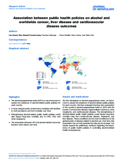 Association between public health policies on alcohol and worldwide cancer liver disease and cardiovascular disease outcomes